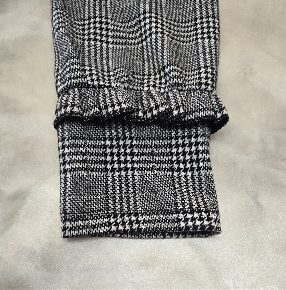 Massini Black and White Plaid Long Sleeve Relax Fit Dress Size L - Picture 4 of 8